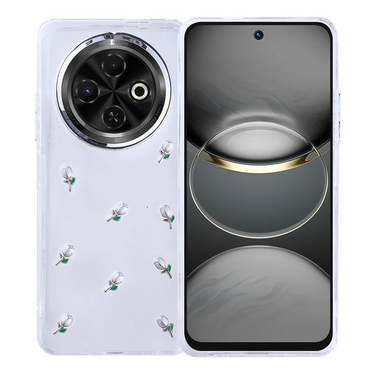 Tecno Spark 30C Case Airbag Design Glitter Transparent Zore Polar Cover Tulip