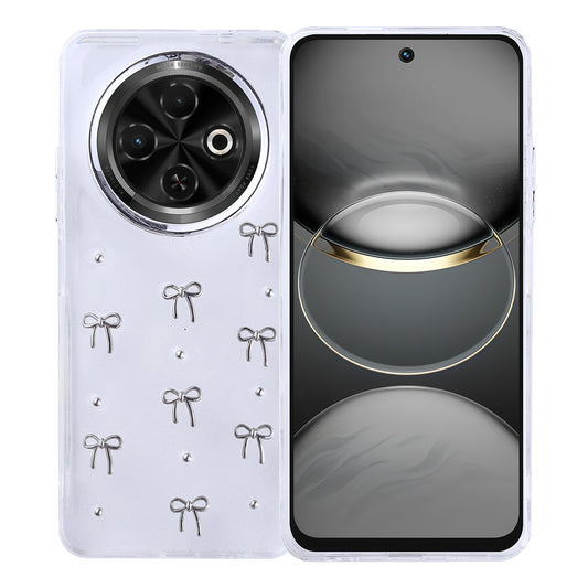 Tecno Spark 30C Case Airbag Design Glitter Transparent Zore Pole Cover Bow