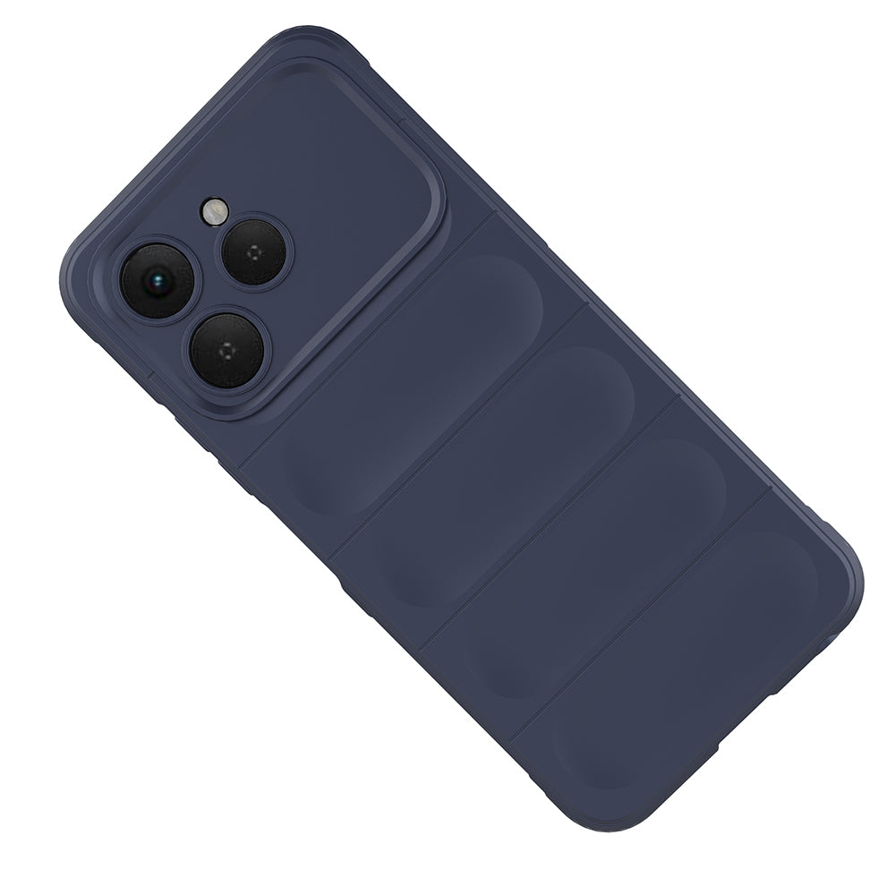 Tecno Spark 40 Kılıf Esnek TPU Oyuklu Arka Yüzey Tasarımlı Zore Etnik Silikon Kapak Lacivert