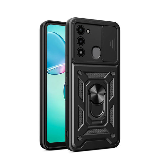 Tecno Spark 8C Case Magnetic Stand Camera Protection Zore Sliding Vega Cover Black