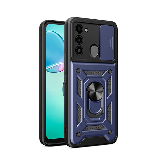 Tecno Spark 8C Case Magnetic Stand Camera Protection Zore Sliding Vega Cover Blue