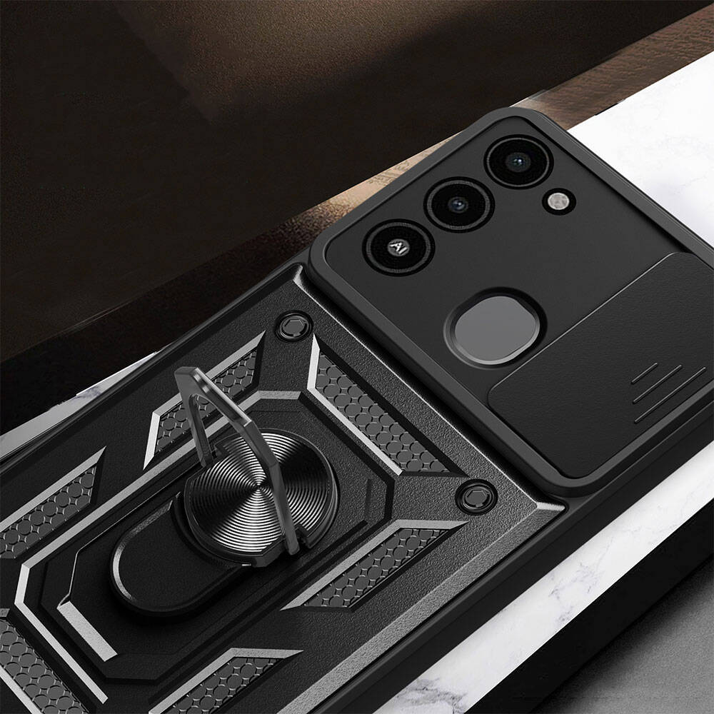 Tecno Spark 8C Case Magnetic Stand Camera Protection Zore Sliding Vega Cover Blue