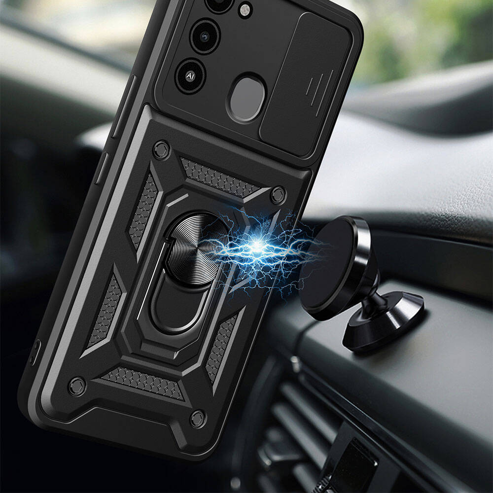 Tecno Spark 8C Case Magnetic Stand Camera Protection Zore Sliding Vega Cover Blue