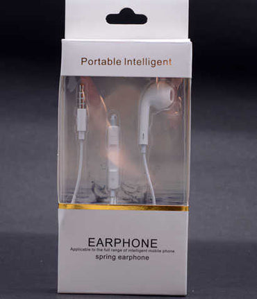 Single Spring 3.5mm Input Headphones White