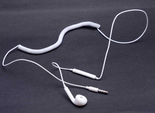 Single Spring 3.5mm Input Headphones White