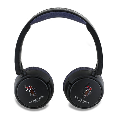 U.S Polo Assn. Orjinal Lisanslı Katlanabilir Ayarlanabilir Baskı Logolu Kulak Üstü Bluetooth Kulaklık v5.3 Lacivert