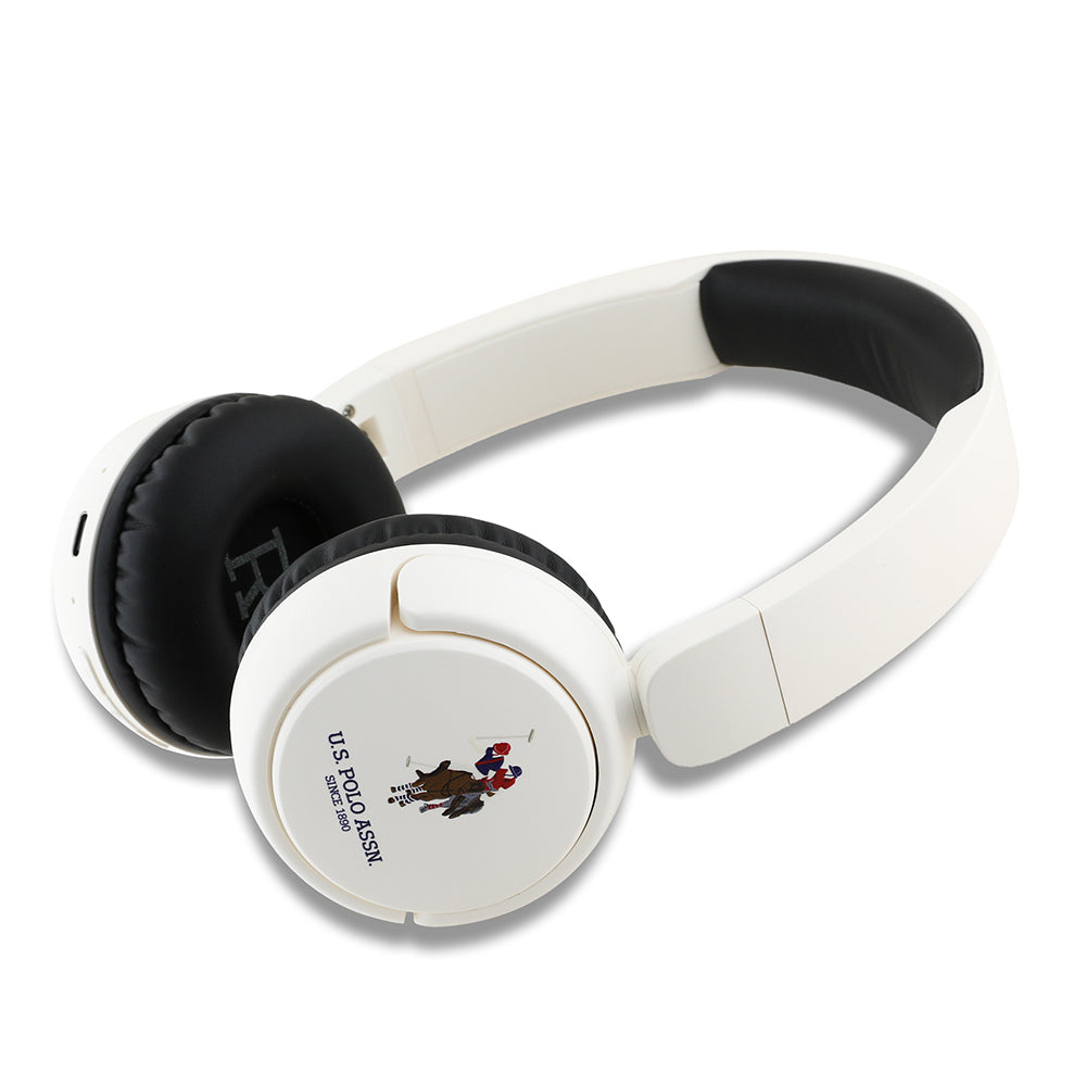 U.S Polo Assn. Orjinal Lisanslı Katlanabilir Ayarlanabilir Baskı Logolu Kulak Üstü Bluetooth Kulaklık v5.3 Lacivert