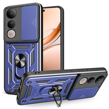 Vivo V50 Lite 4G Case Magnetic Stand Camera Protection Zore Sliding Vega Cover Black