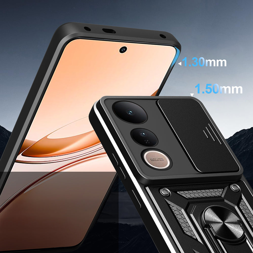 Vivo V50 Lite 4G Case Magnetic Stand Camera Protection Zore Sliding Vega Cover Blue