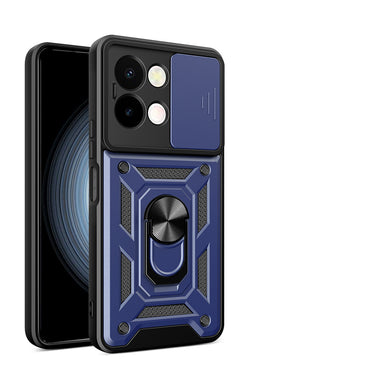 Vivo Y28 Case Magnetic Stand Camera Protection Zore Sliding Vega Cover Black
