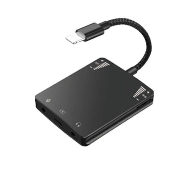 Wiwu 3 in 1 Live Broadcast Lightning Audio Adapter Black