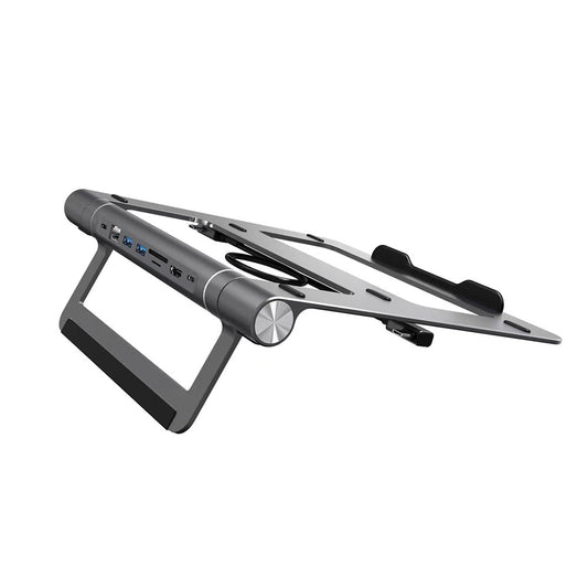 Wiwu A821CH 8in1 Hub Docking Station Notebook Laptop Stand PD3.0/USB3.0/RJ45 (1000Mbps)/SD/TF/HDMI (4K@30Hz) Gray 