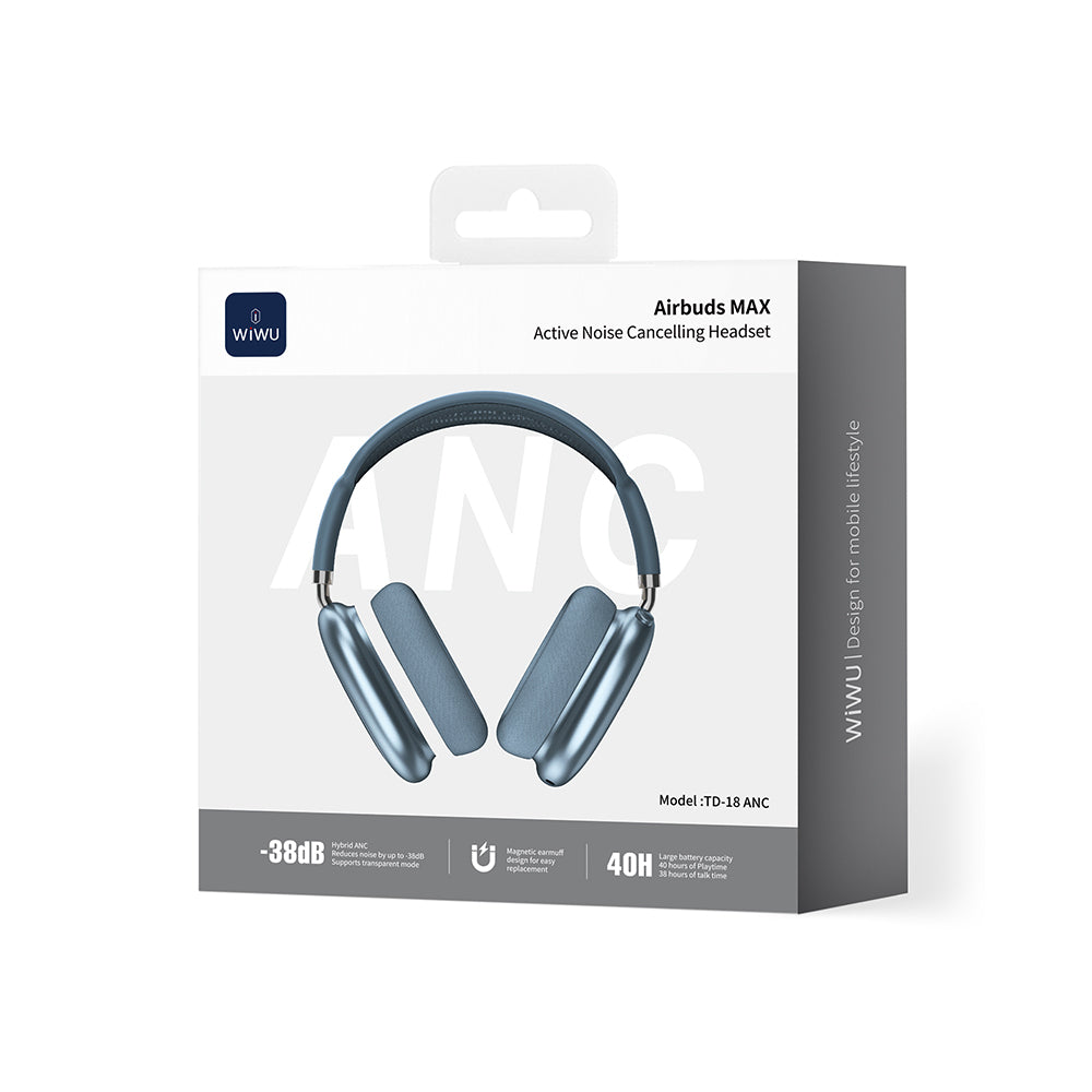 Wiwu Airbuds Max TD-18 ANC Aktif Gürültü Önleyicili Kulak Üstü Bluetooth Kulaklık v6.0