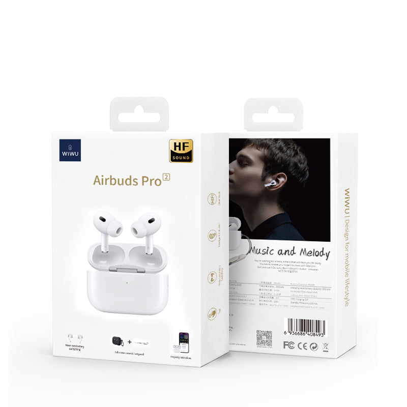 Wiwu Airbuds Pro 2F Active Noise Cancelling In-Ear Bluetooth Headphones White 