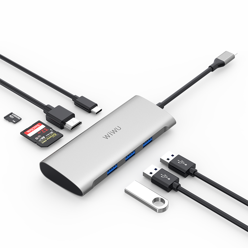 Wiwu Alpha 731HP Type-C Hub Silver