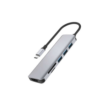 Wiwu Alpha A731HC 7 in 1 Type-C Hub 100W Şarj Destekli SD Kart-Hdmi-Usb Çoğaltıcı Gri