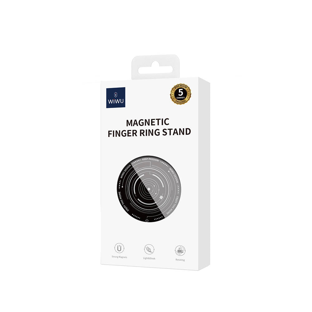 Wiwu B2 Magnetic Finger Ring Stand with Keep Passion Design, Black