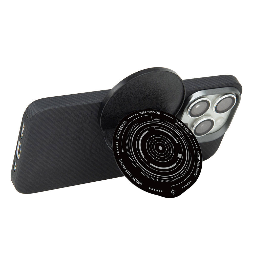 Wiwu B2 Magnetic Finger Ring Stand with Keep Passion Design, Black