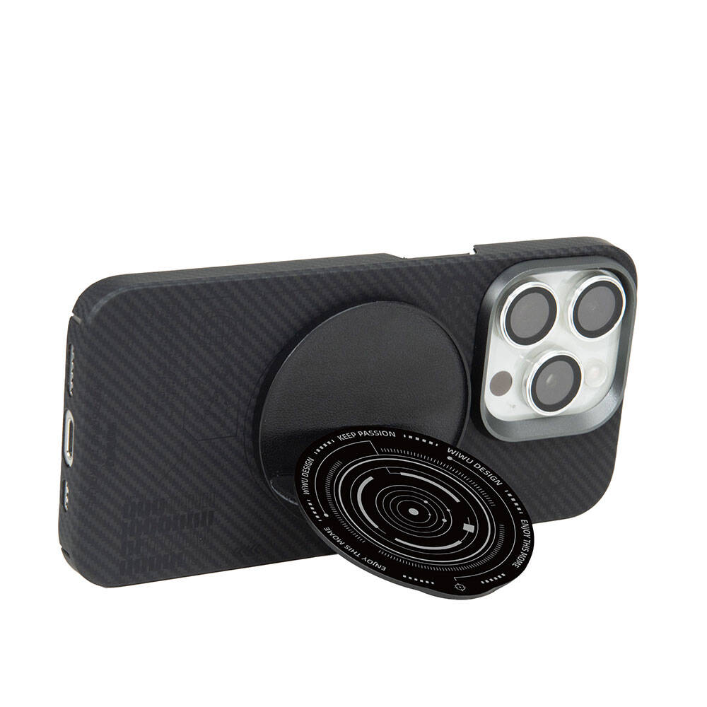 Wiwu B2 Magnetic Finger Ring Stand with Keep Passion Design, Black