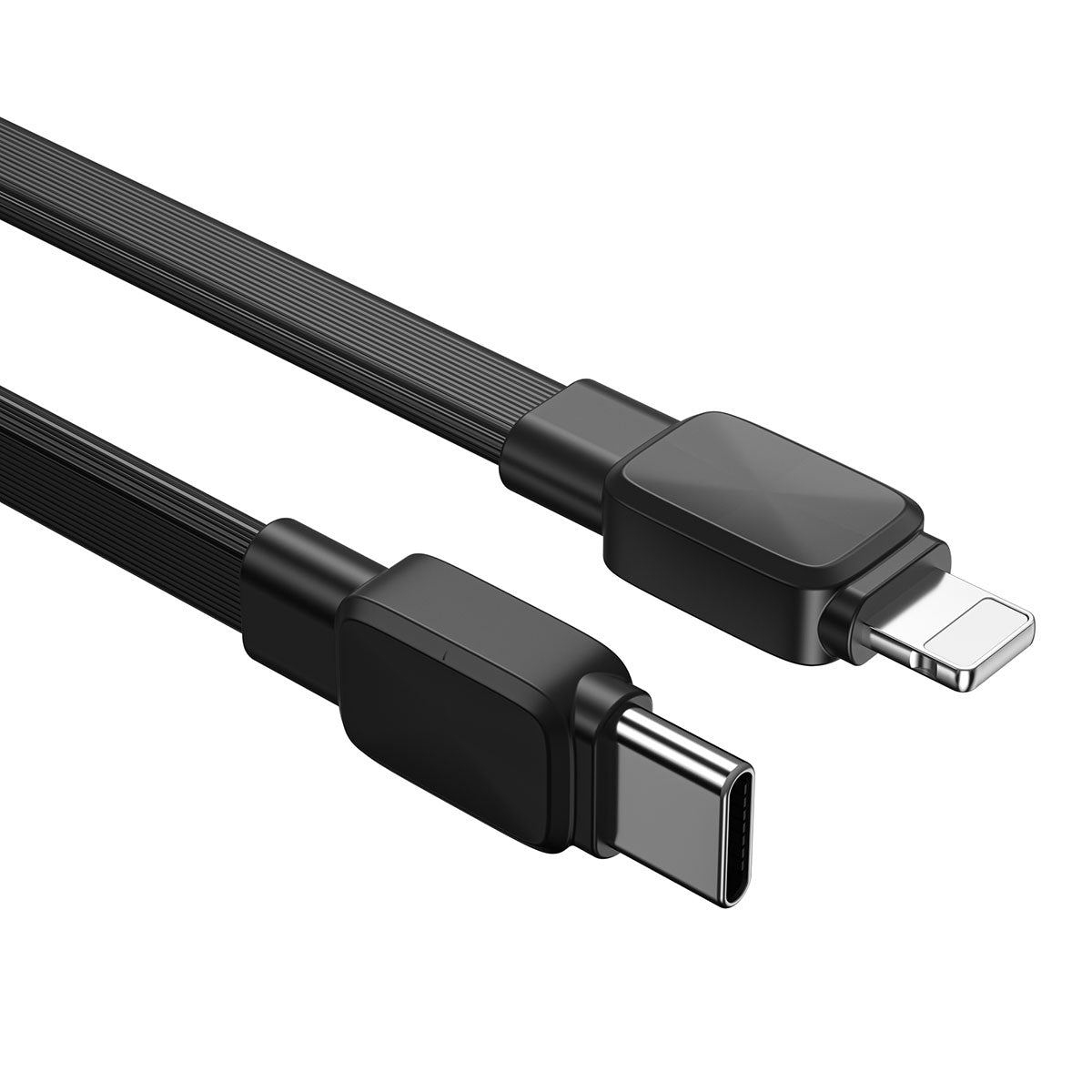 Wiwu Bravo Wİ-C004 Flat Design 20W Fast Charging Type-C to Lightning PD Cable 1M Black 