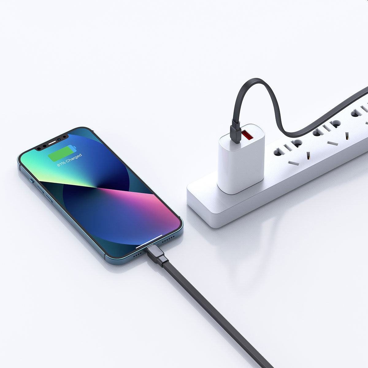 Wiwu Bravo Wİ-C004 Flat Design 20W Fast Charging Type-C to Lightning PD Cable 1M Black 