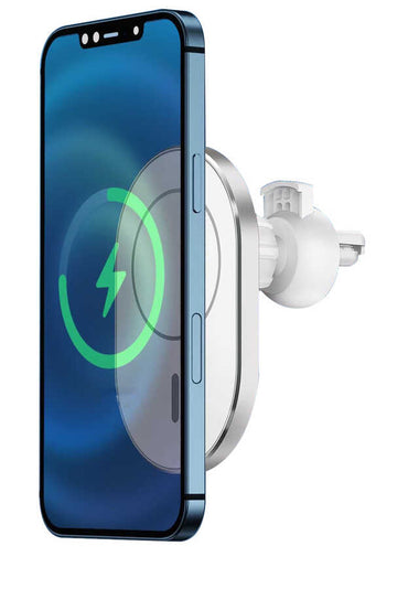 Wiwu CH-306 Magnetic Wireless Charging Car Mount Car Phone Holder Silver 