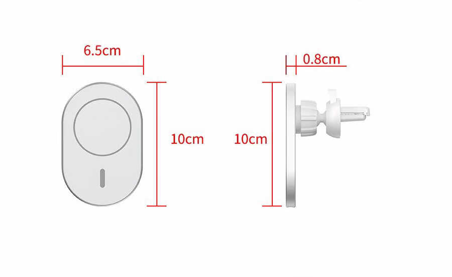 Wiwu CH-306 Magnetic Wireless Charging Car Mount Car Phone Holder Silver 