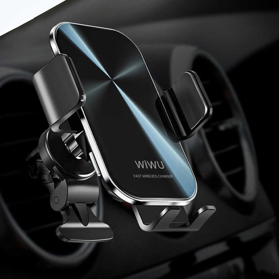 Wiwu CH-307 Liberator Wireless Charging Mount Car Phone Holder Black 