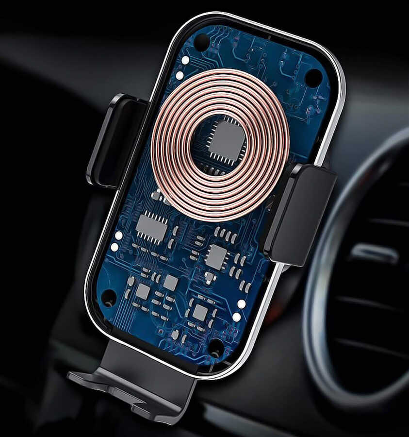 Wiwu CH-307 Liberator Wireless Charging Mount Car Phone Holder Black 