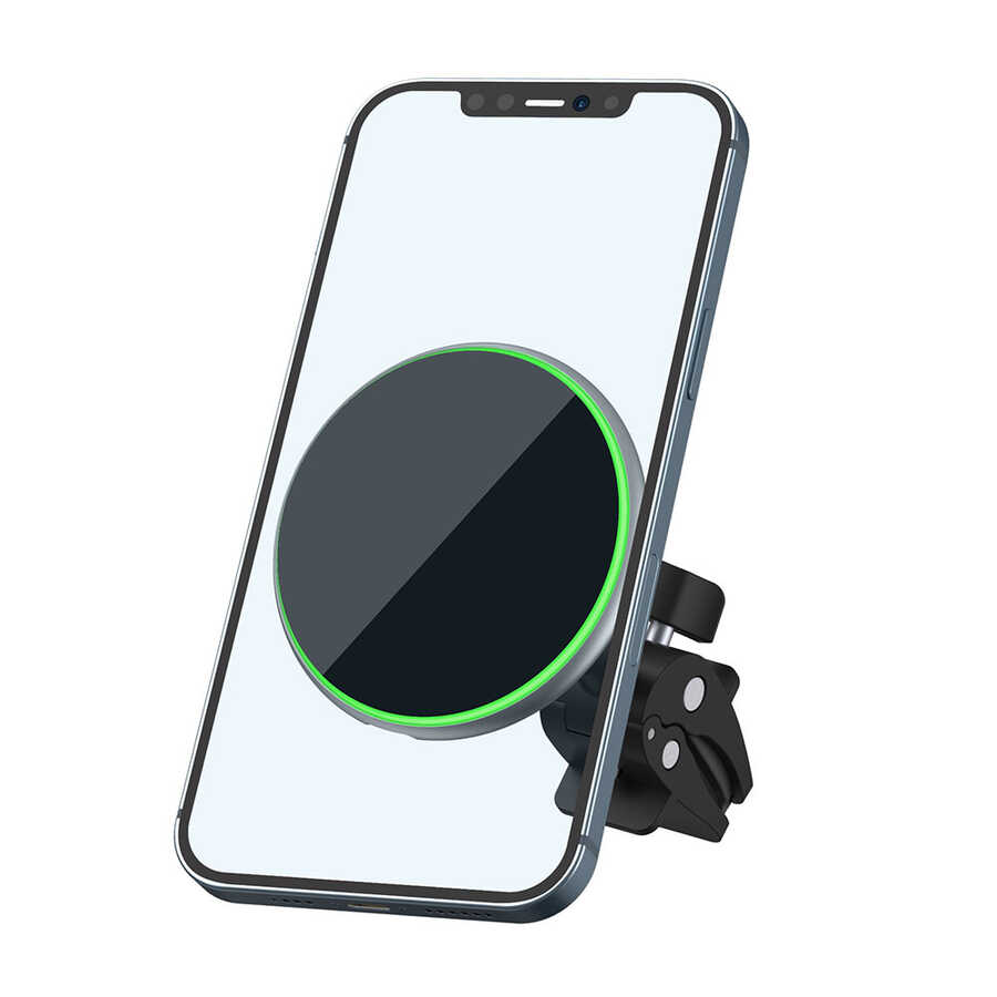 Wiwu CH-308 Magnetic Wireless Charging Car Mount Car Phone Holder Black 