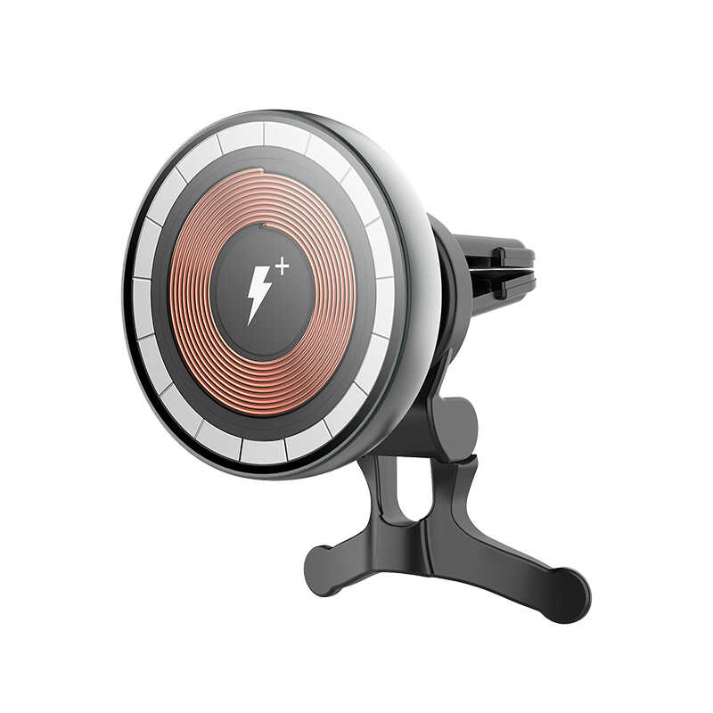 Wiwu CH-309 In-Car Magnetic Wireless Charging Phone Holder Ventilation Design Black