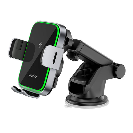 Wiwu CH-313 Wireless Charging Extendable Suction Cup Car Phone Holder Black 