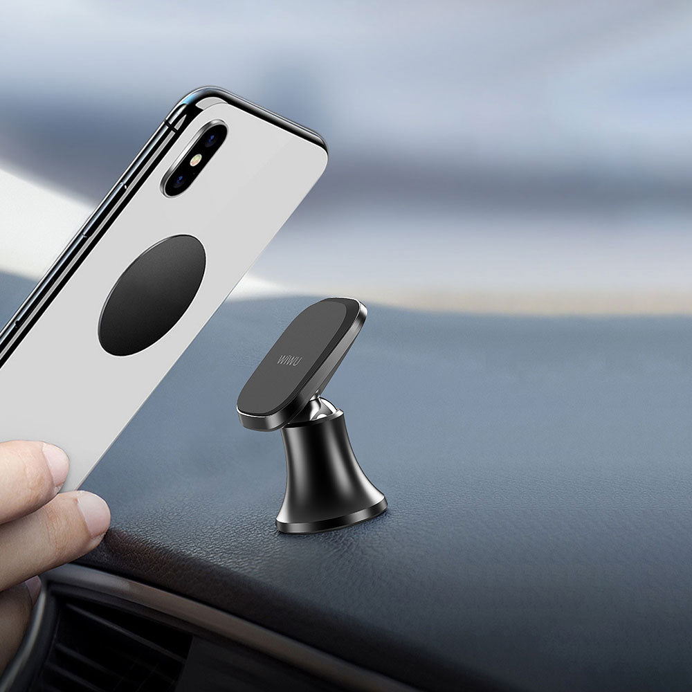 Wiwu CH005 360 Degree Rotating Magnetic Flat Floor Version Car Phone Holder Black