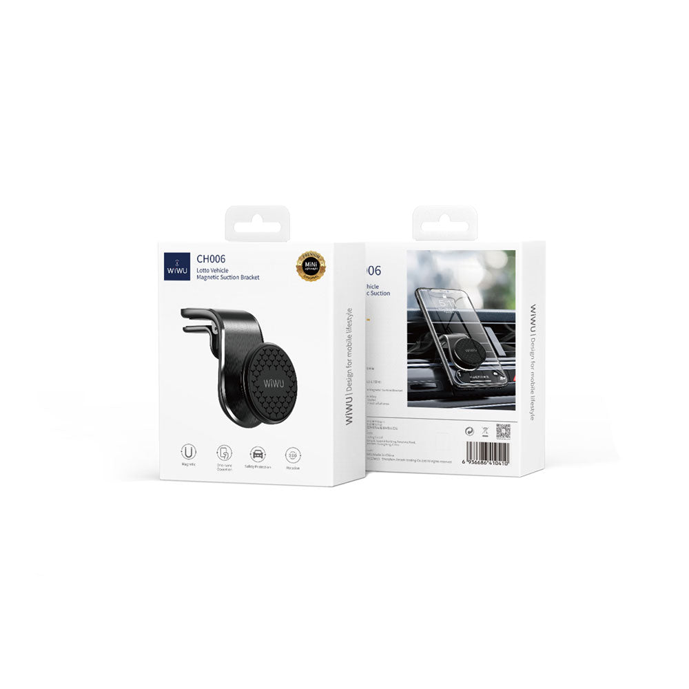 Wiwu CH006 360 Degree Rotating Ventilation Design Car Phone Holder Black 