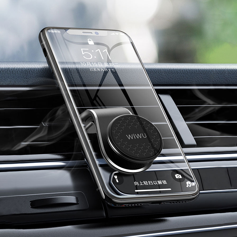 Wiwu CH006 360 Degree Rotating Ventilation Design Car Phone Holder Black 