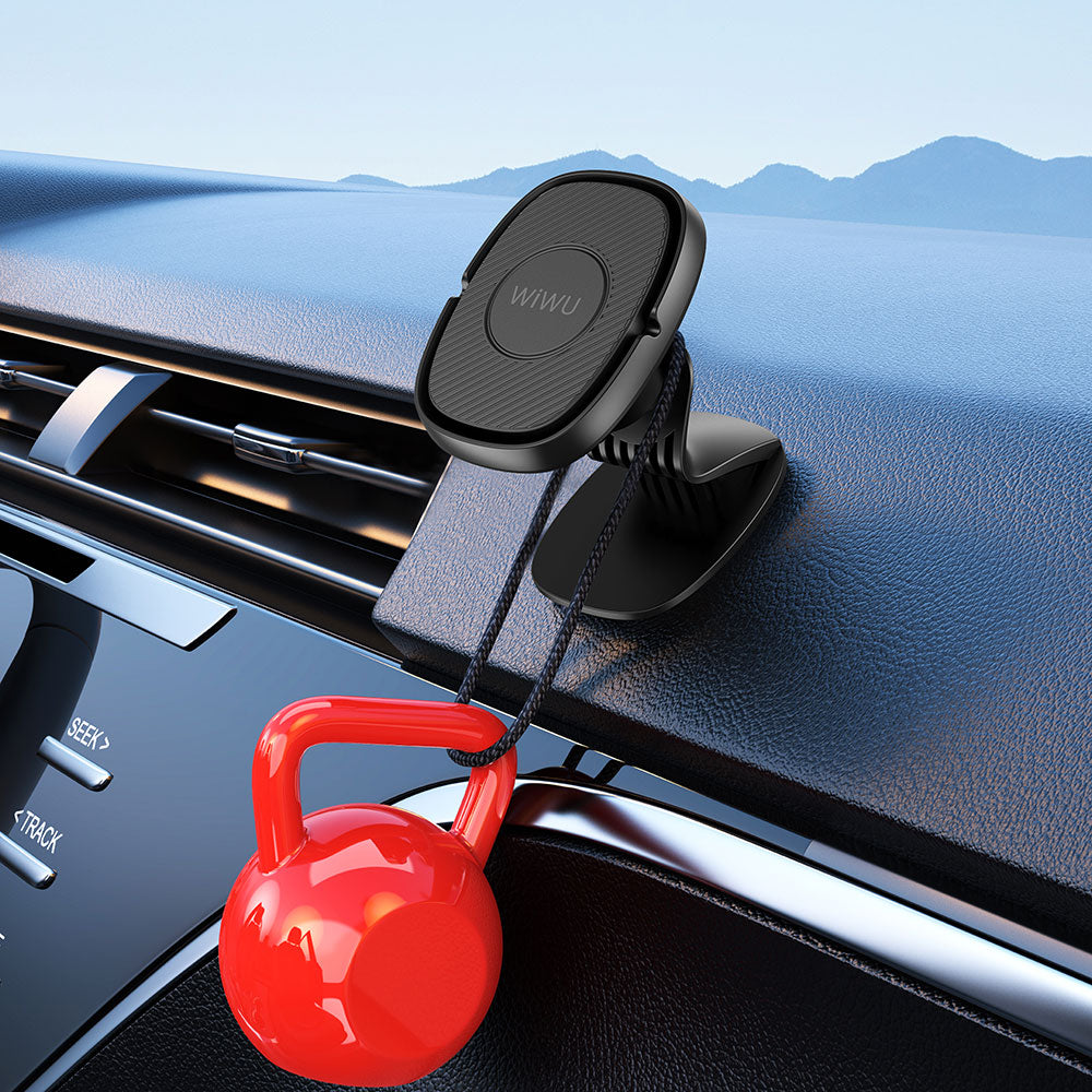 Wiwu CH007 360 Degree Rotating Magnetic Flat Floor Version Car Phone Holder Black 