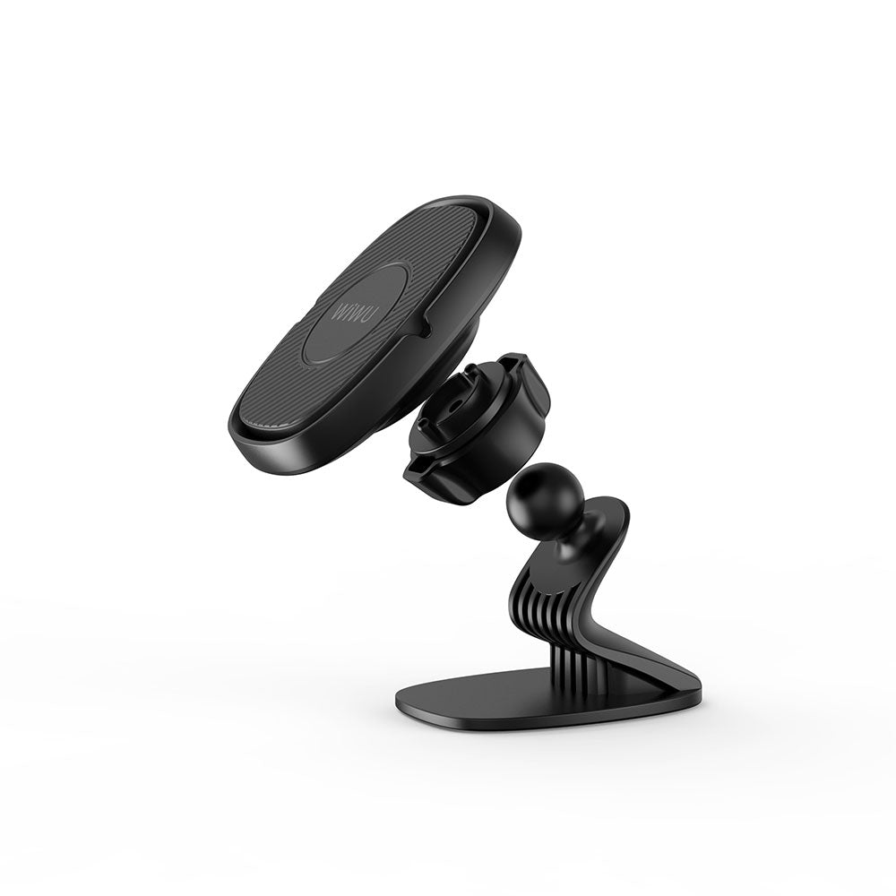 Wiwu CH007 360 Degree Rotating Magnetic Flat Floor Version Car Phone Holder Black 