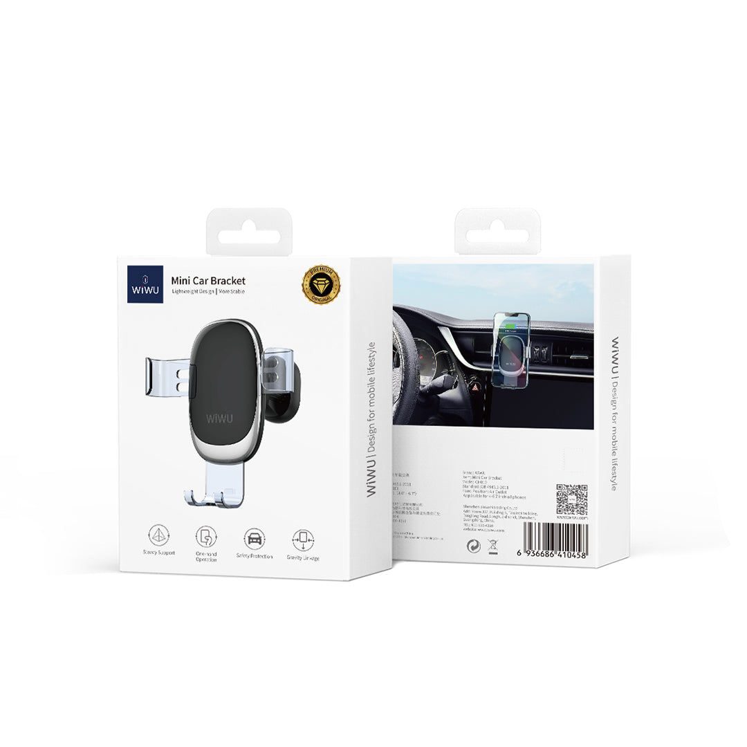 Wiwu CH010 Phone Weight Powered Ventilation Design Car Phone Holder Black 