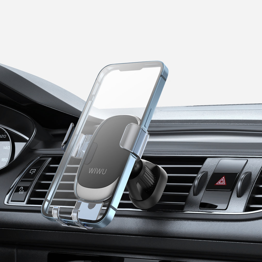 Wiwu CH010 Phone Weight Powered Ventilation Design Car Phone Holder Black 