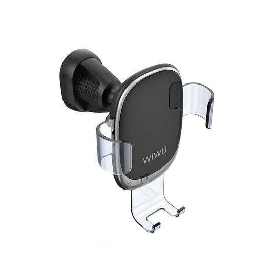 Wiwu CH010 Phone Weight Powered Ventilation Design Car Phone Holder Black 