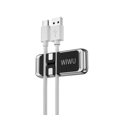 Wiwu CH011 Magnetic Flat Floor Version Car Phone Holder with Cable Organizer Silver 