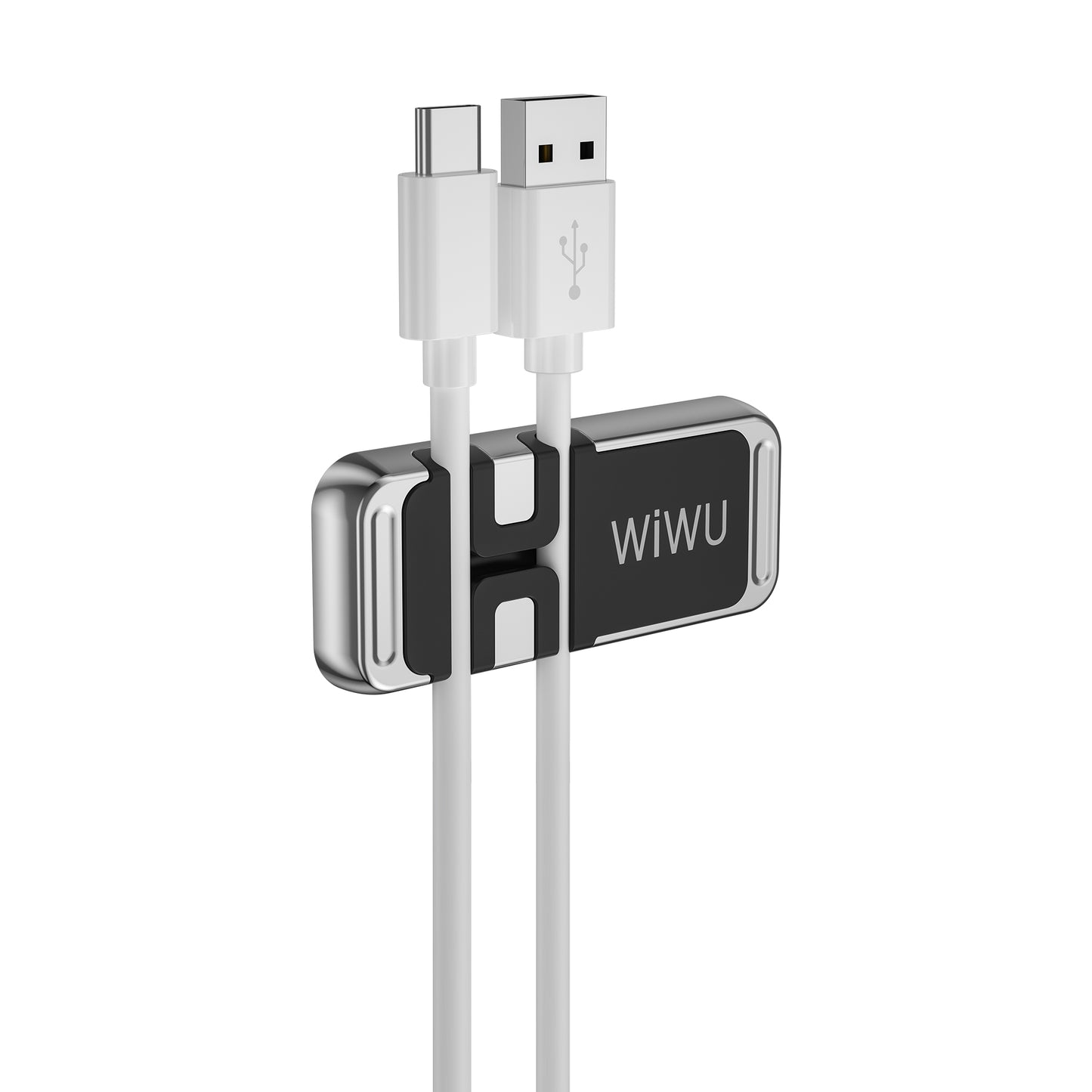 Wiwu CH011 Magnetic Flat Floor Version Car Phone Holder with Cable Organizer Silver 
