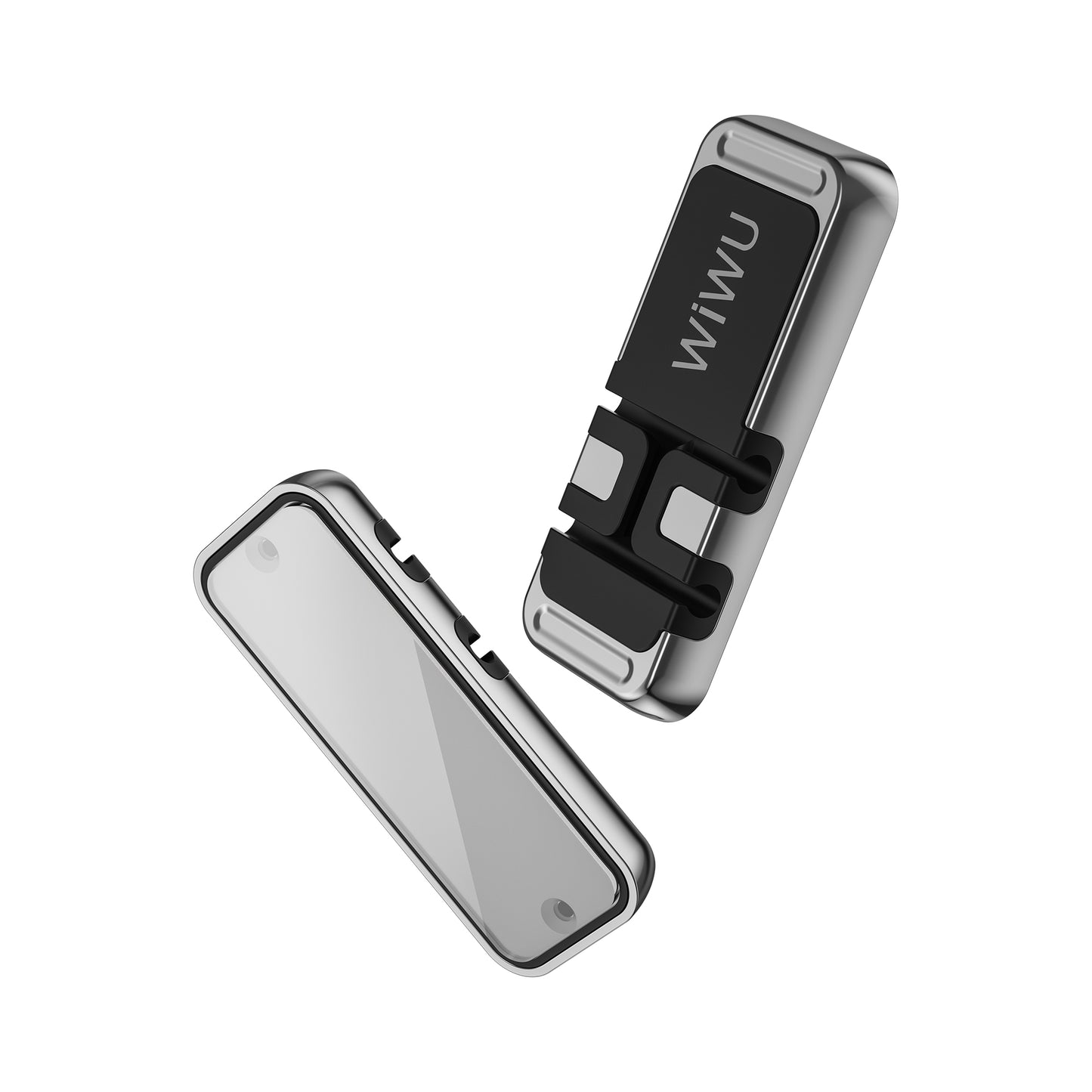 Wiwu CH011 Magnetic Flat Floor Version Car Phone Holder with Cable Organizer Silver 