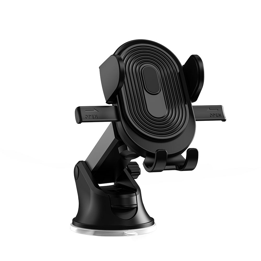 Wiwu CH012 Automatic Mechanism Suction Cup Design Car Phone Holder Black 