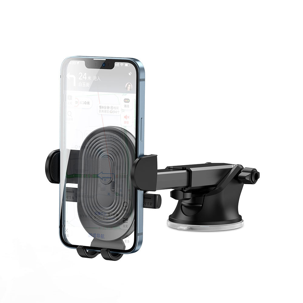 Wiwu CH012 Automatic Mechanism Suction Cup Design Car Phone Holder Black 