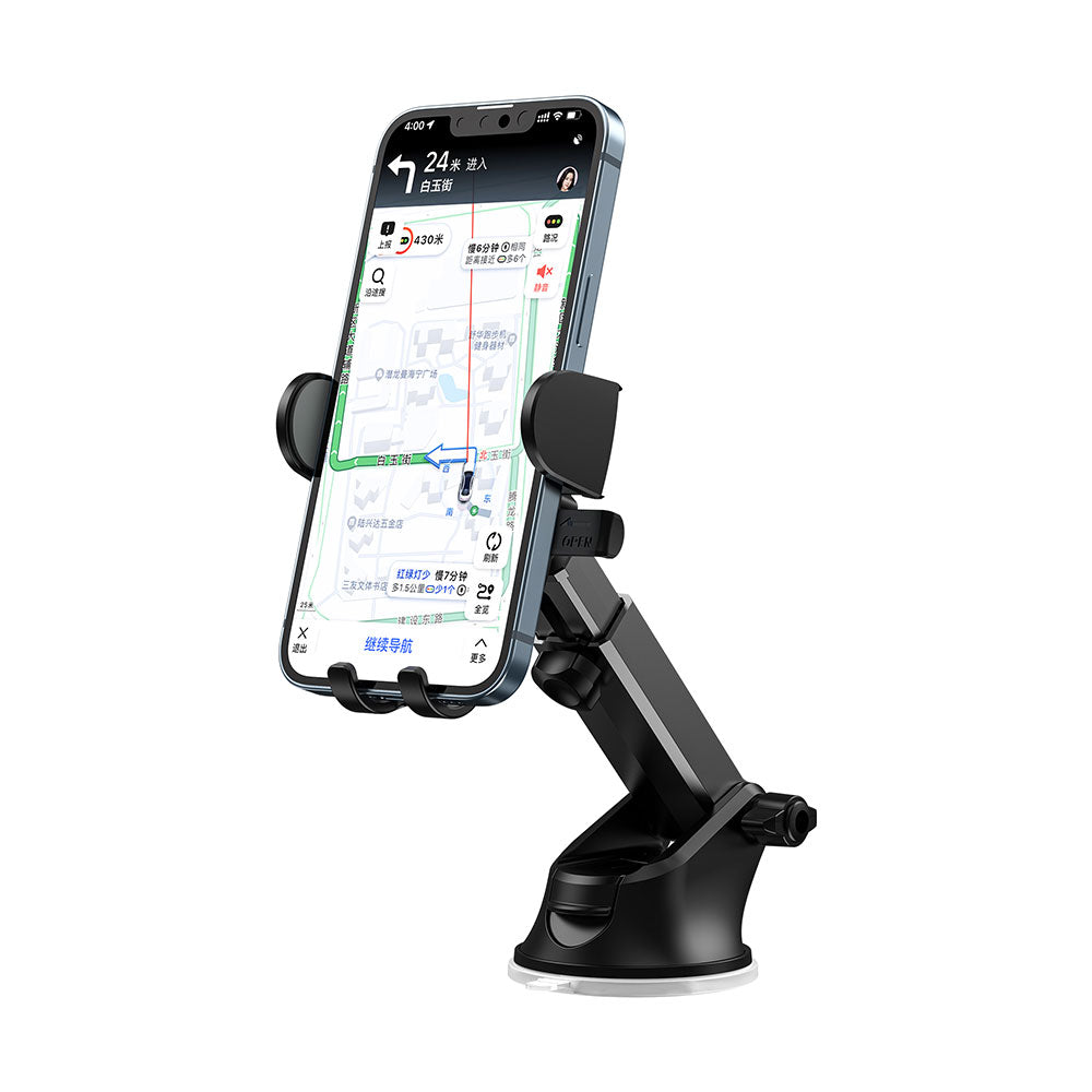 Wiwu CH013 Automatic Mechanism Suction Cup Design Car Phone Holder Black 