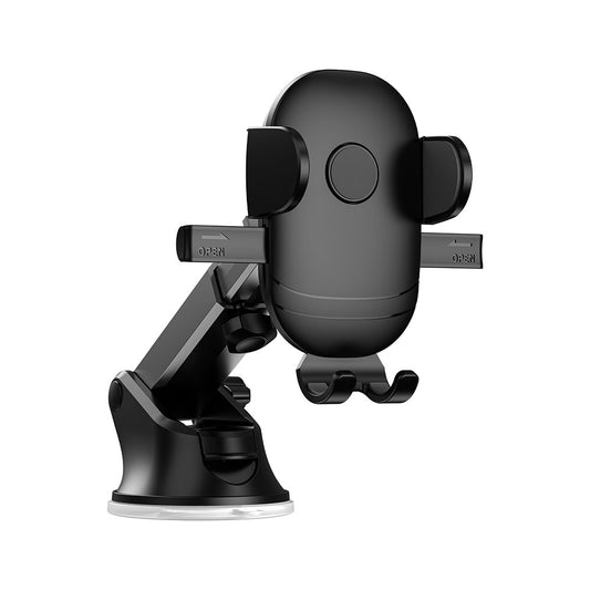 Wiwu CH013 Automatic Mechanism Suction Cup Design Car Phone Holder Black 
