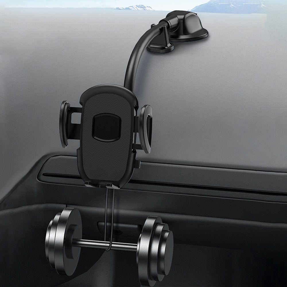 Wiwu CH016 Automatic Mechanism Flexible Spiral Suction Cup Design Car Phone Holder Black
