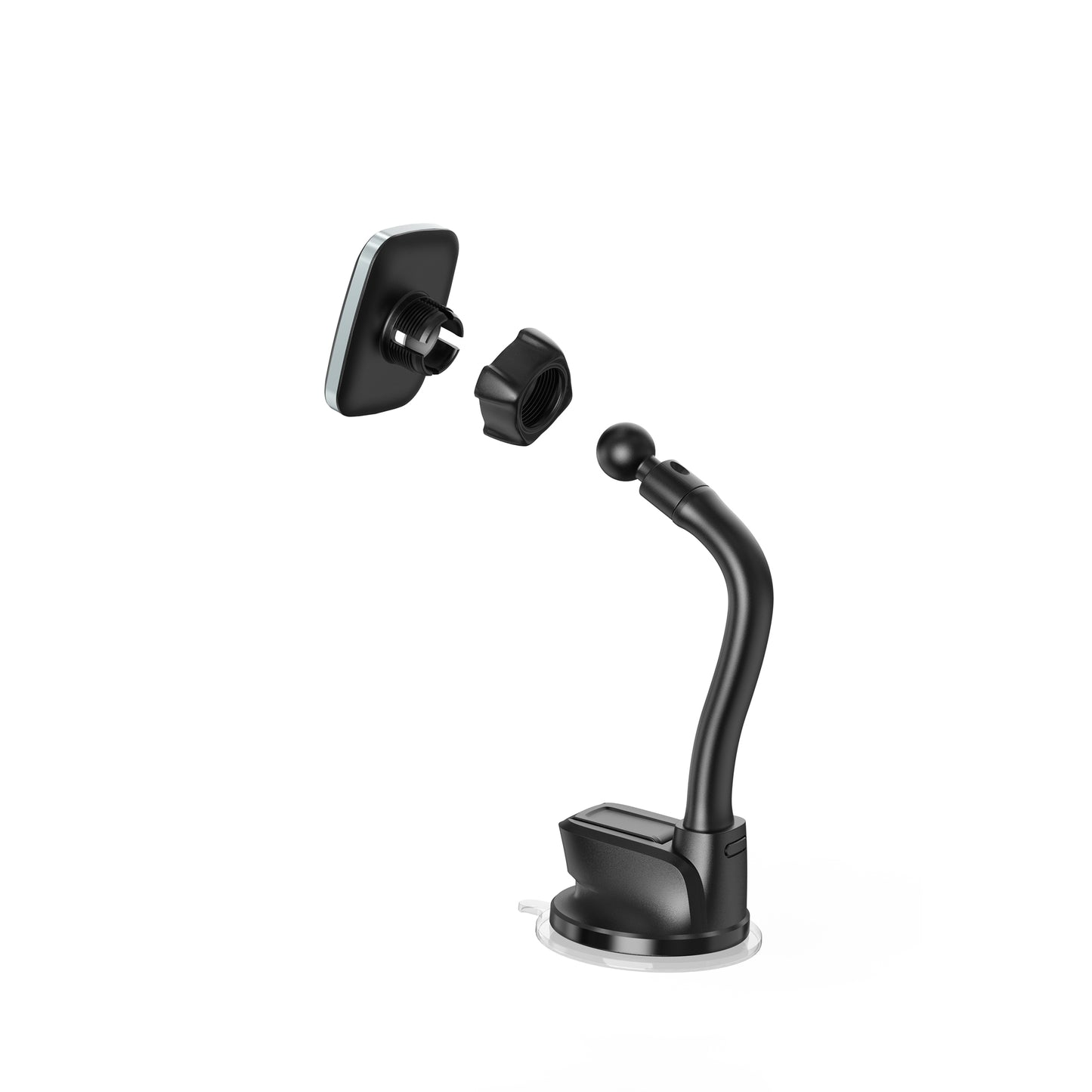 Wiwu CH018 Magnetic Flexible Spiral Suction Cup Design Car Phone Holder Black 