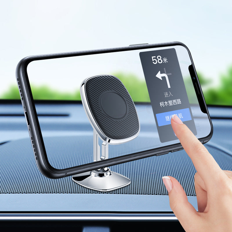 Wiwu CH024 360 Degree Rotating Magnetic Flat Floor Version Car Phone Holder Silver 